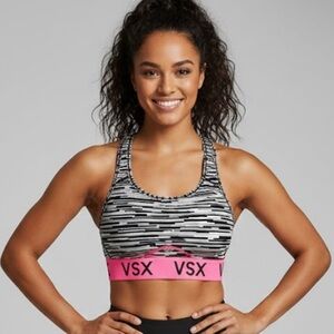 VSX Black and Pink Patterned Sports Bra